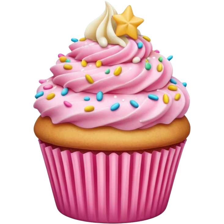 Cupcake with pink icing emoji