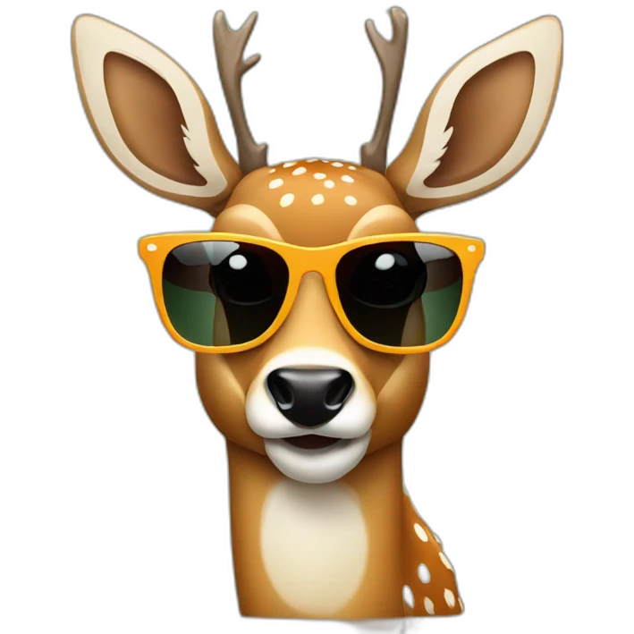 Deer wearing sunglasses drinking soda emoji