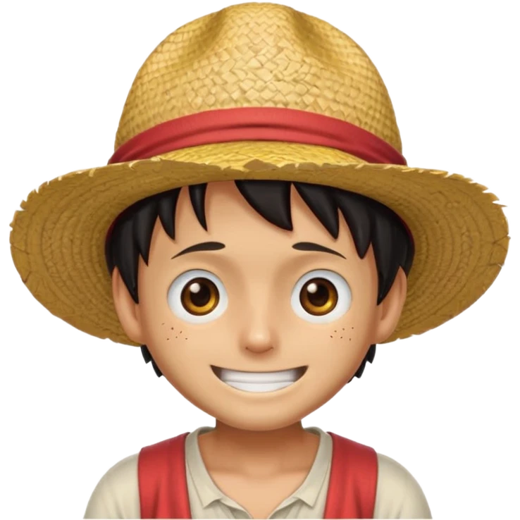 Create Luffy from one piece strow hat emoji emoji