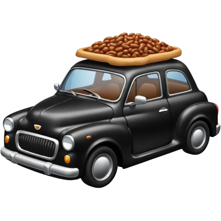 Car with beans in it and stuck in tar emoji