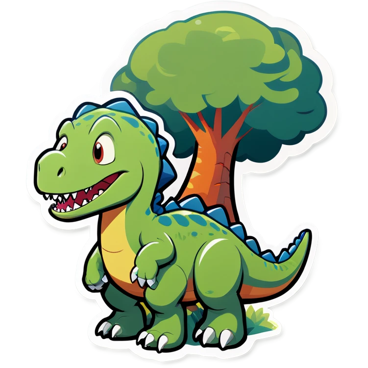 Dinosaur climbing a tree emoji