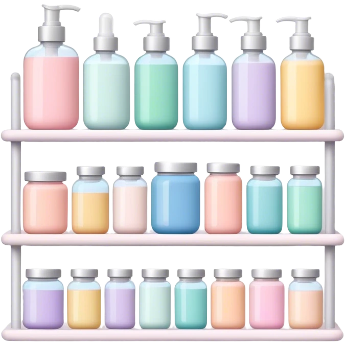A pastel skincare shelf emoji