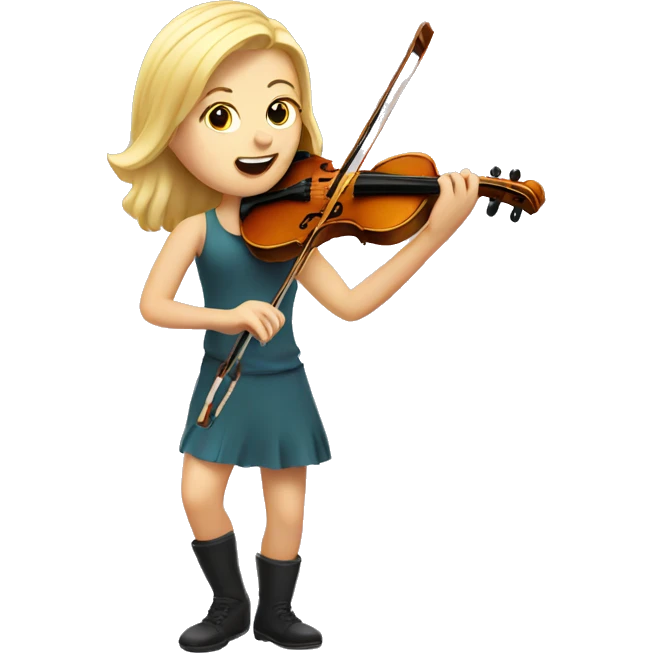blond girl playing a violin emoji