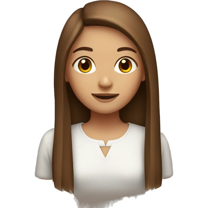girl with brown straight hair emoji
