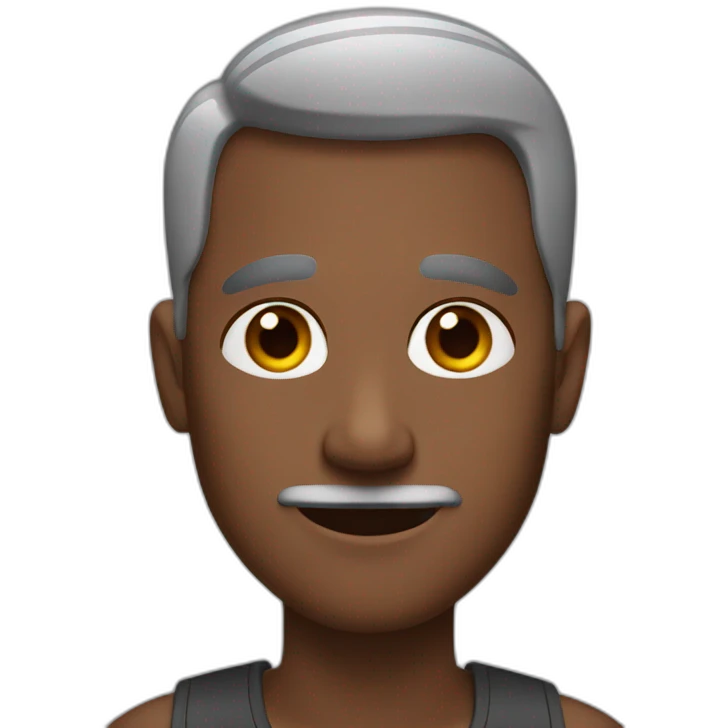 brown Dad clean shaven with Salt and pepper hair  emoji