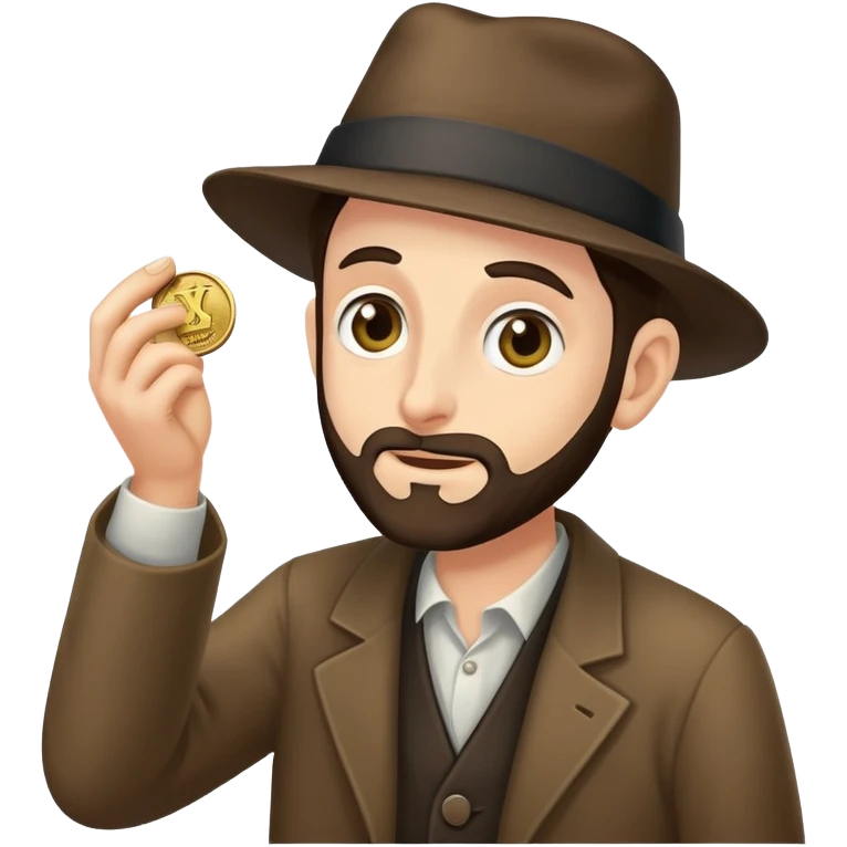 Jew finding a coin emoji