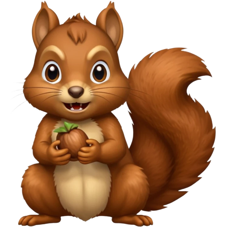 A realistic squirrel that’s mad eating a acorn  emoji