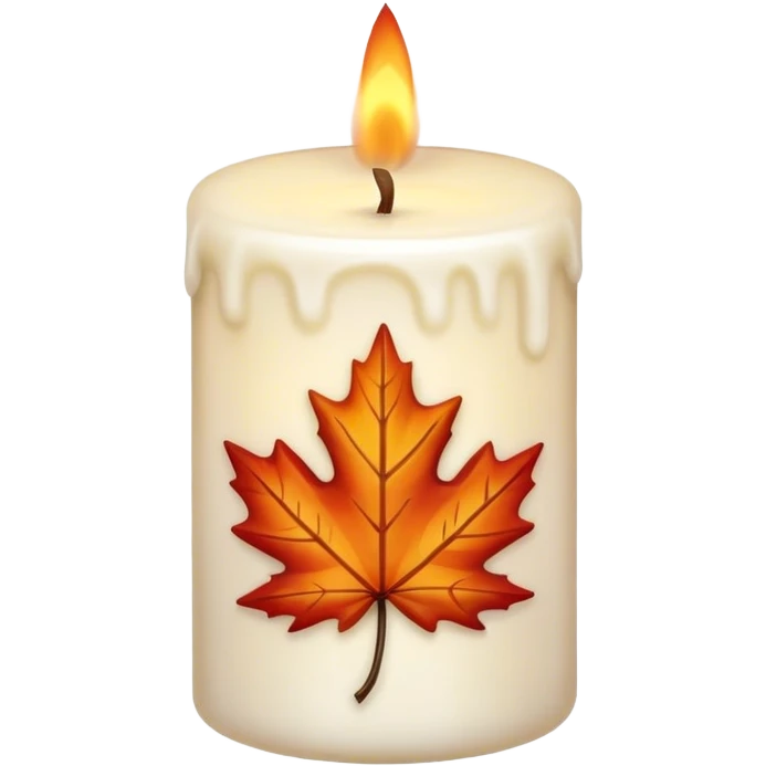 candle with maple leaves emoji