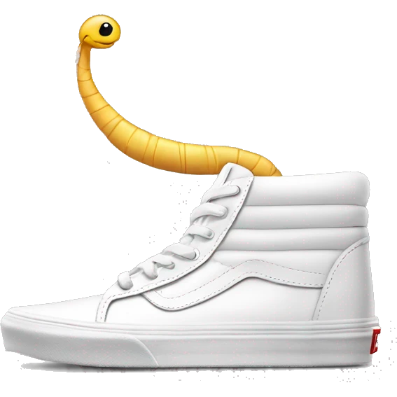 white vans shoe stomps on worm emoji