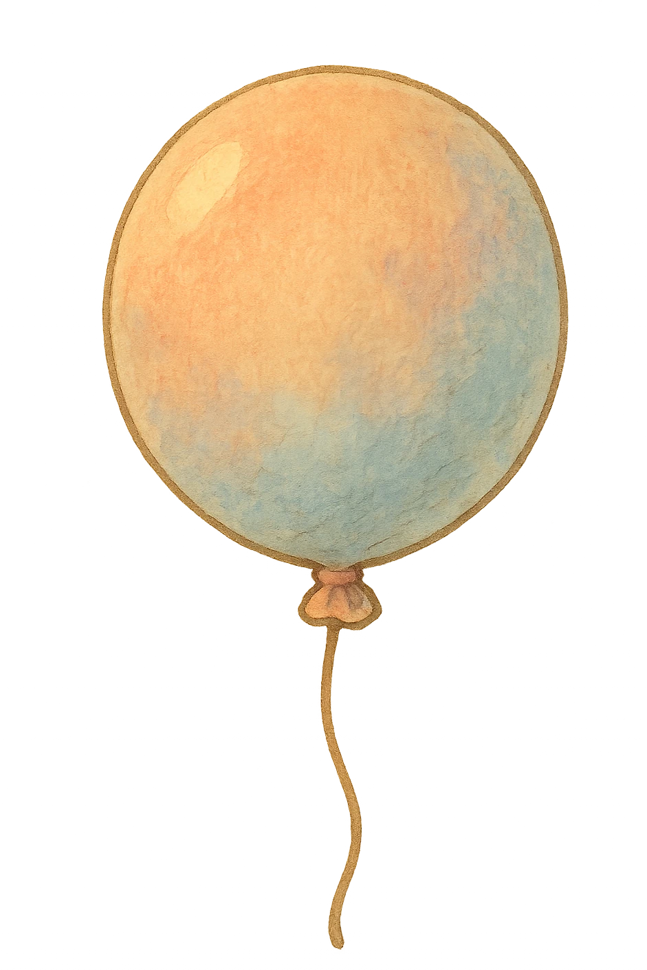 icon of a balloon, soft colors, whimsical, ghibli style emoji