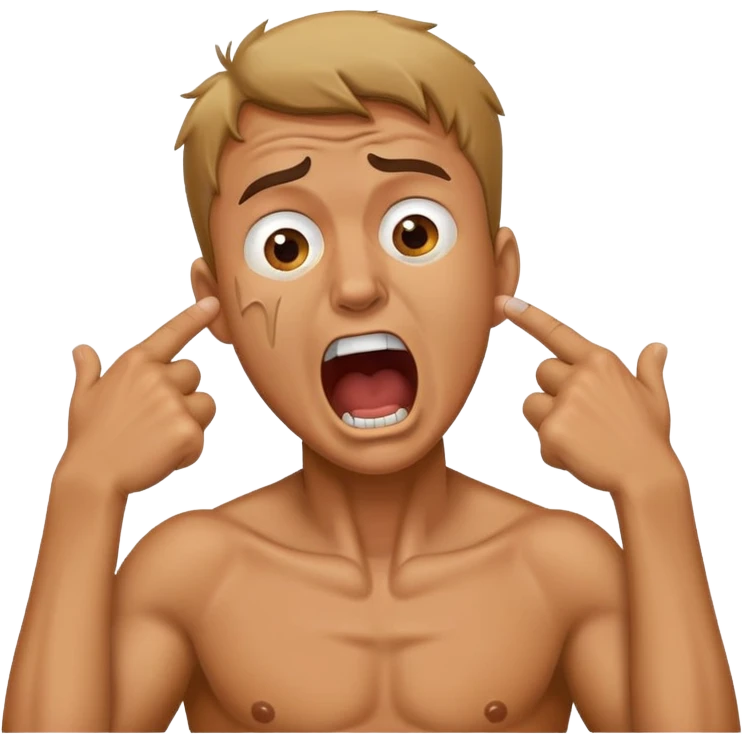 guy holding neck screaming emoji
