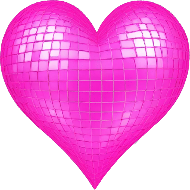 Discoball heart in pink emoji