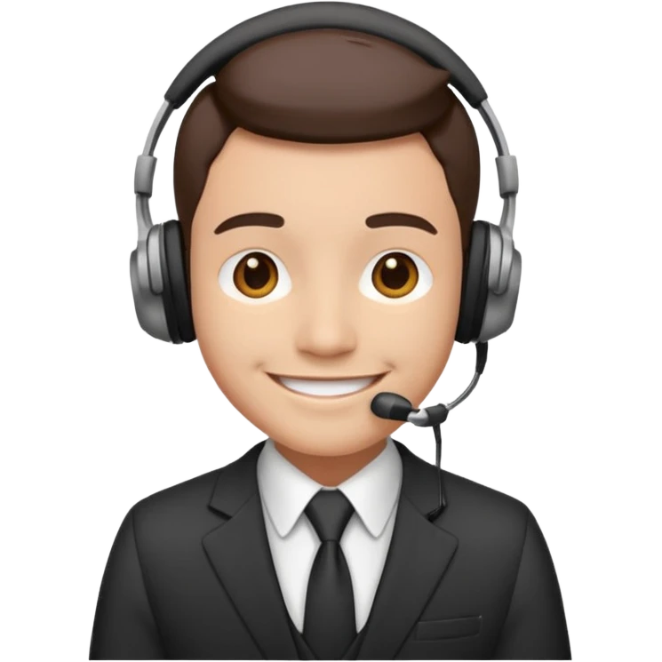 office worker in suits with headphone emoji