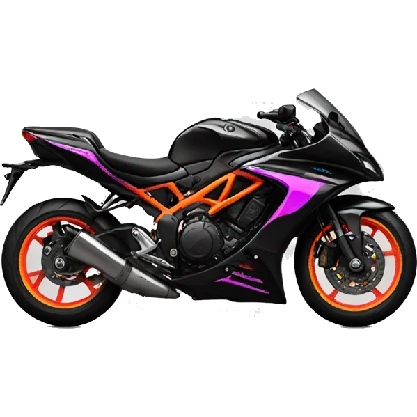 Supersport motorcycle in neon colors emoji