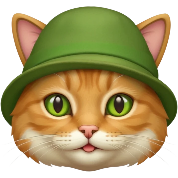 cat  with green hat emoji