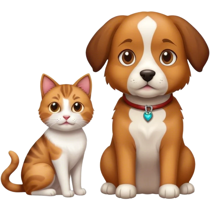 Hund mit Katze  emoji
