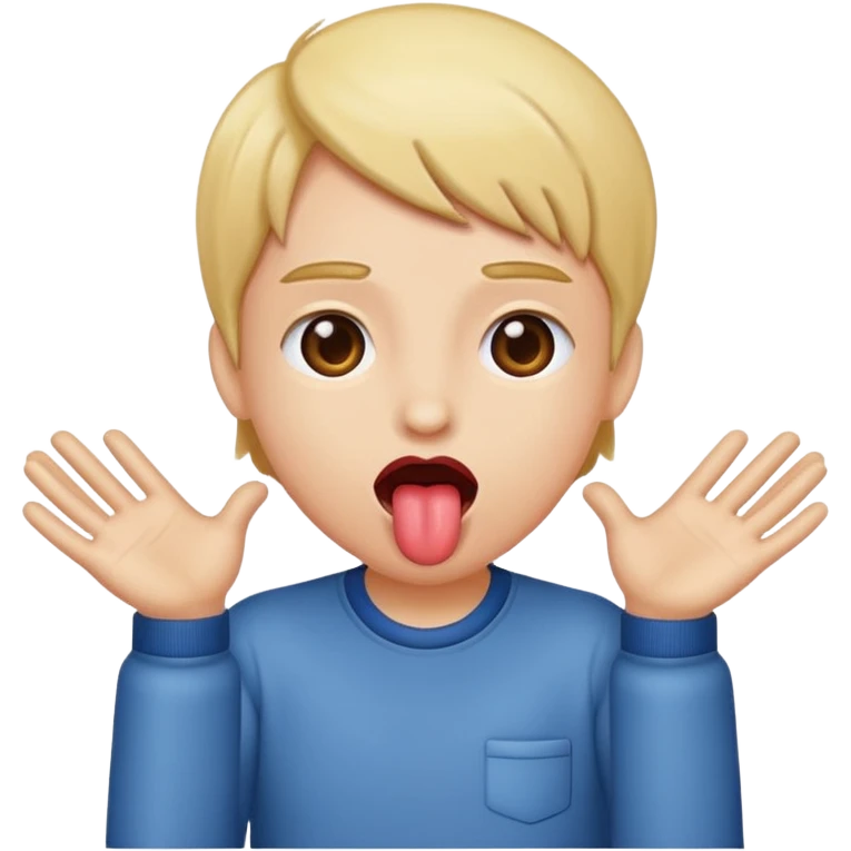 Tounge out with hands to the side  emoji