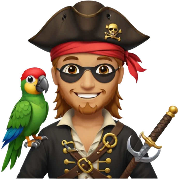 pirate and parrot emoji
