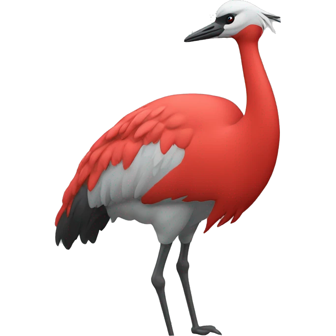Crane in red parka emoji