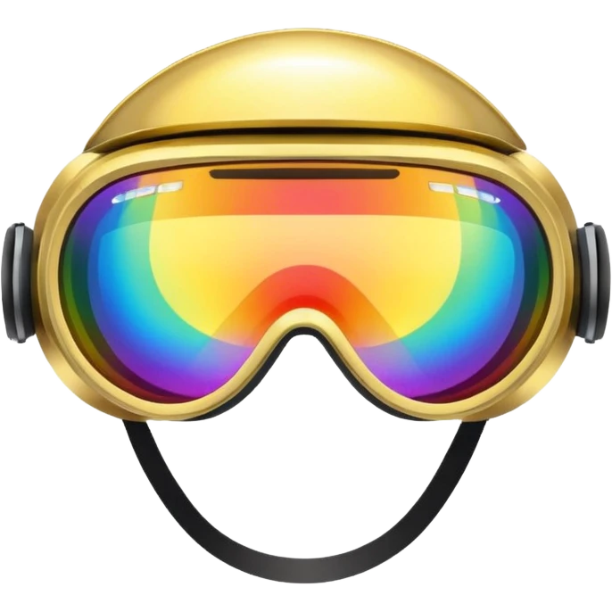 gold simulation rainbow visor goggles emoji