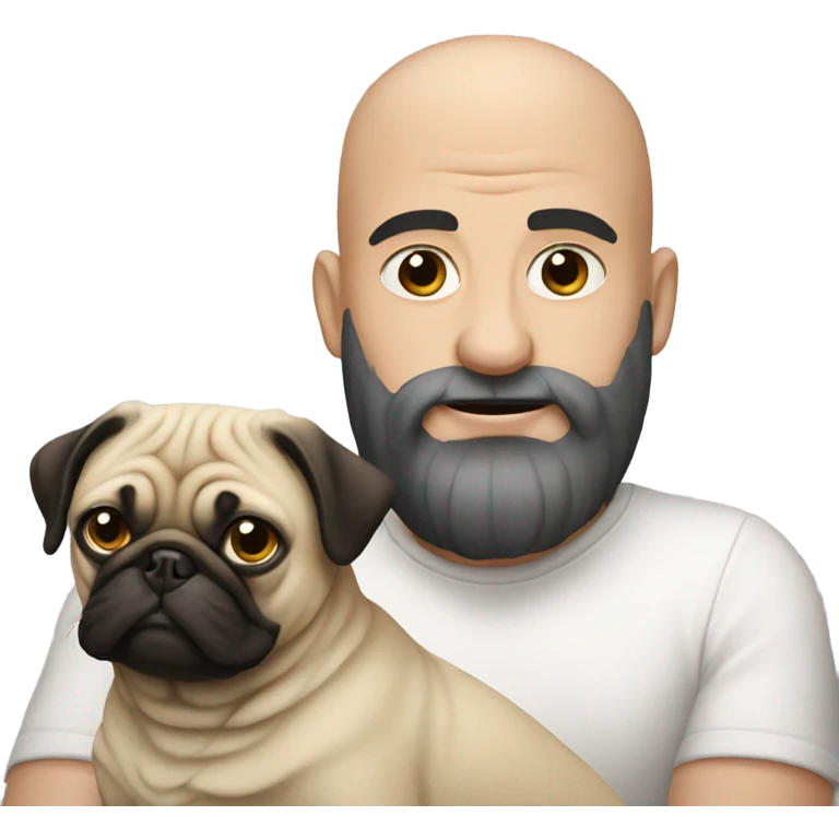 bald man with pug emoji