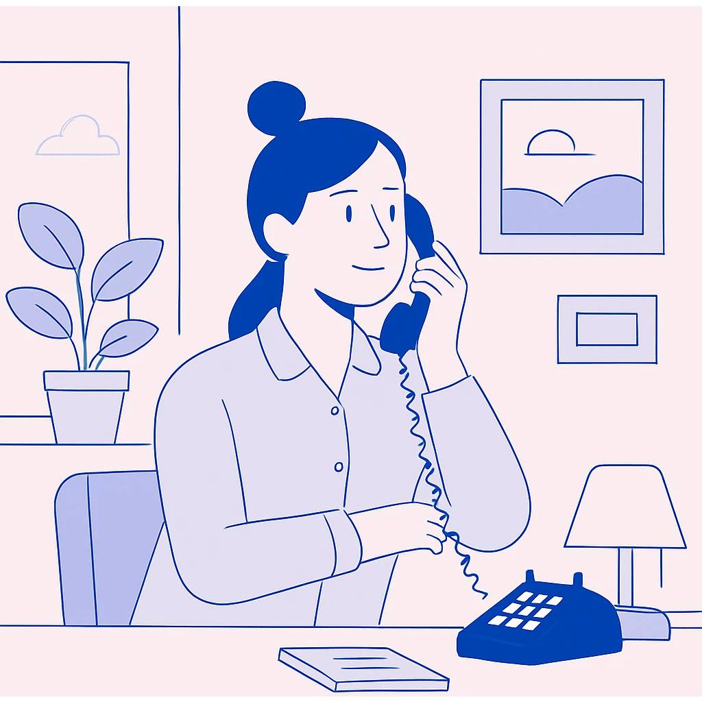 girl talking on telephone in her room emoji
