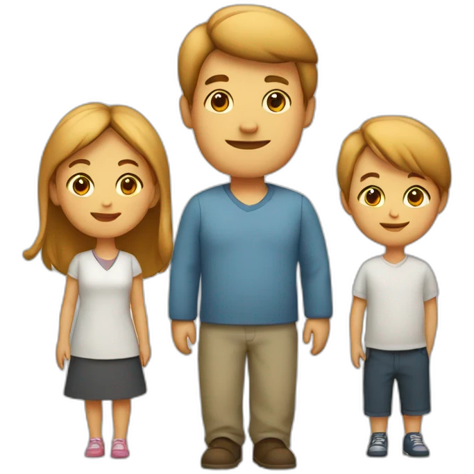 Family with 4, father, mother, Big boy, small girl emoji
