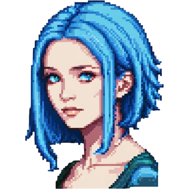 woman with blue hair emoji