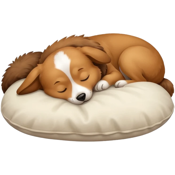 Dog sleeping on a pillow emoji