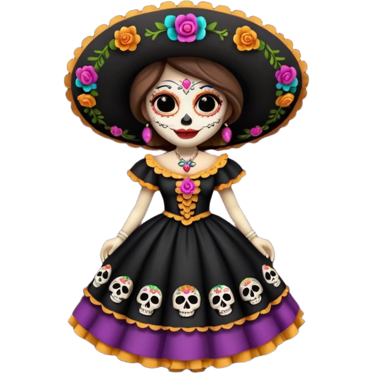 La catrina, día de muertos con vestido de mariachi  emoji