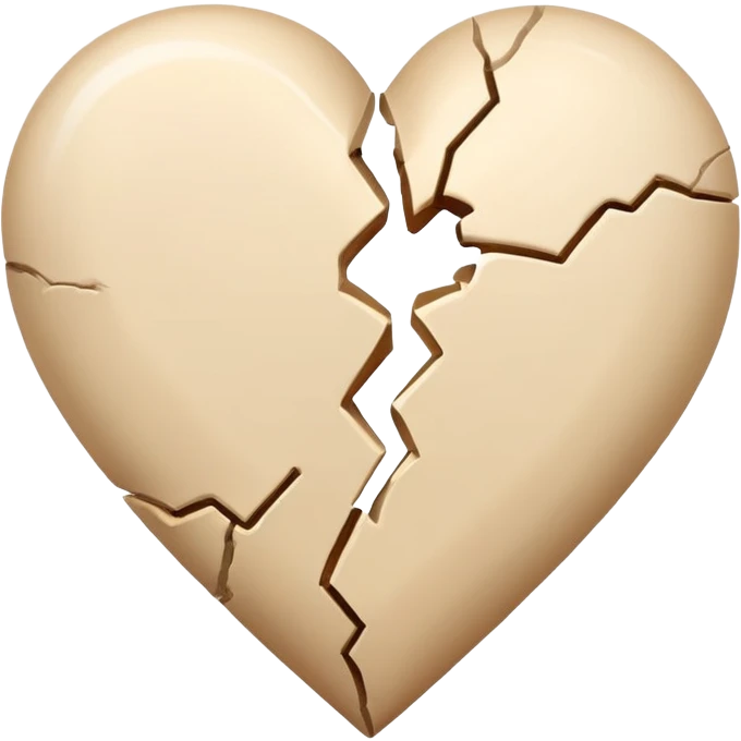 Cream broken heart emoji