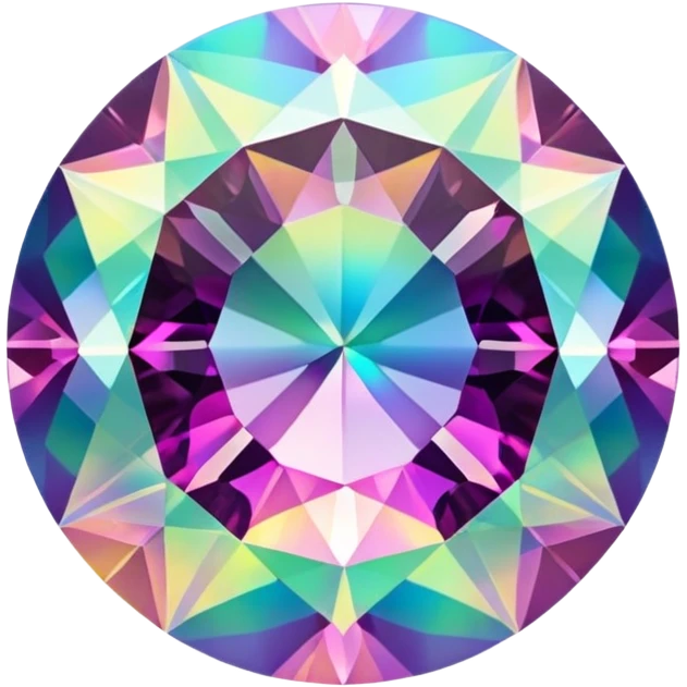 round mystic topaz holographic gem emoji