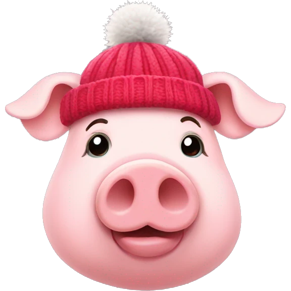 Pig wearing a woolly hat  emoji