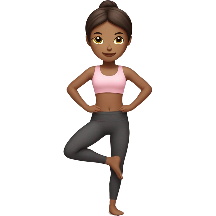 brunette yoga girl light pink clothes on emoji