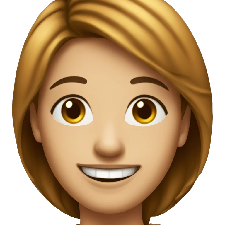Woman smiling cheeky emoji
