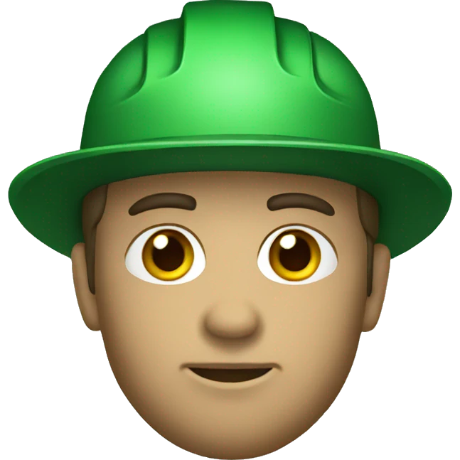 miner green hat emoji