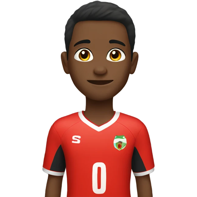 boys with futsal and jersey red  emoji