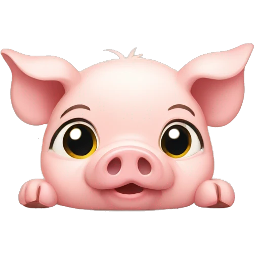 shy little pig emoji