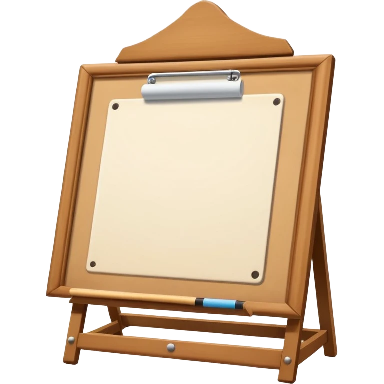 drawing board with classic wooden frame，in front side emoji