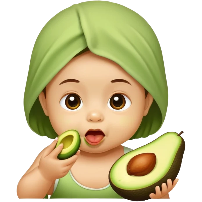 Bengali baby eating avocado  emoji