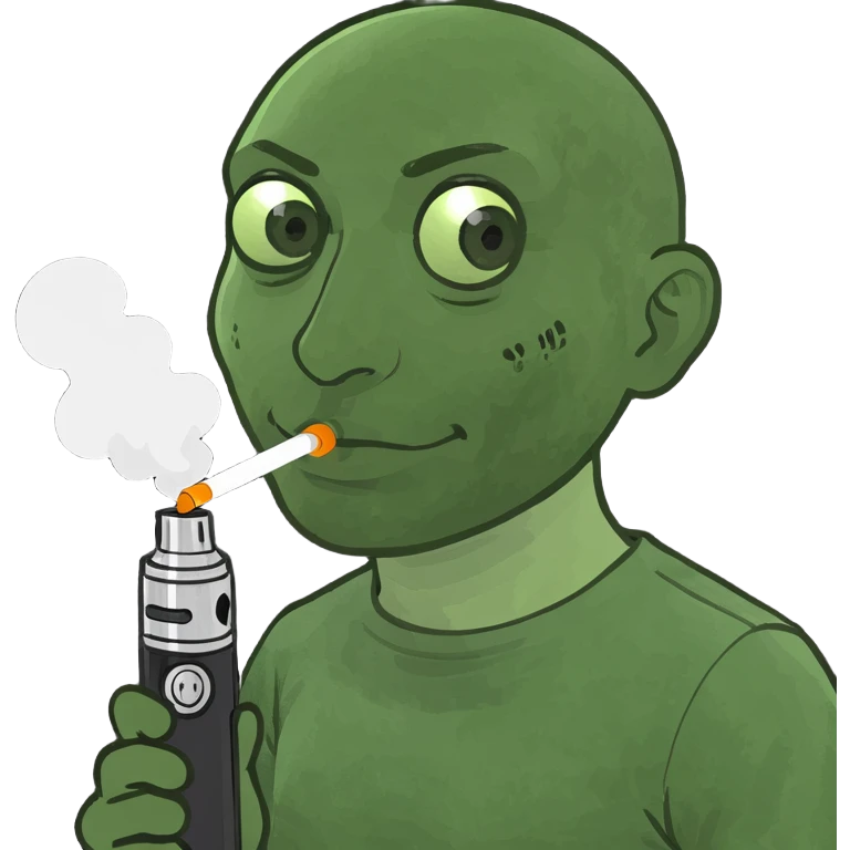 Person holding a vape emoji