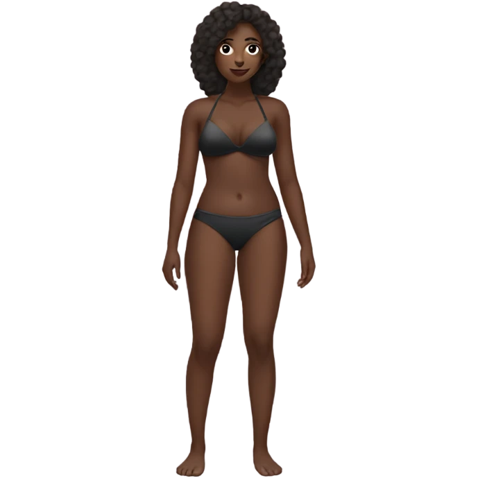 dark-skinned bikini beauty with thick hips emoji