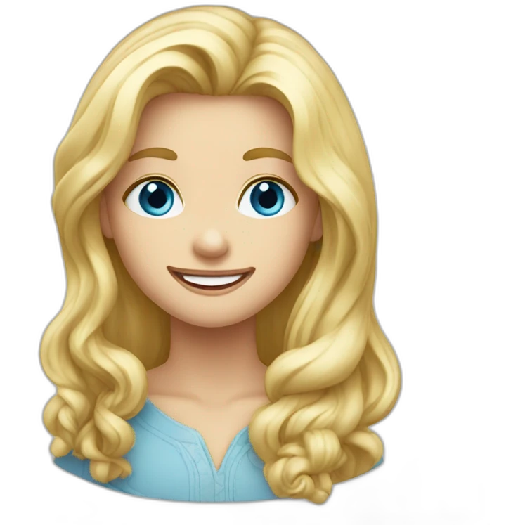 blond blue-eyes long hair smile eat chocolate emoji