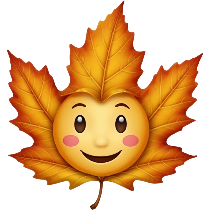 Make the background transparent and have a fall leaf with a face that is saying yes or holding a sign saying yes emoji