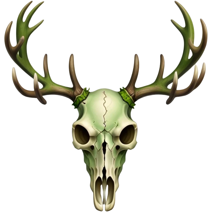 Mossy deer skull emoji