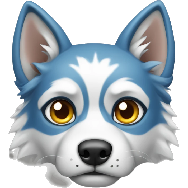 Perro lobo color blanco ojos azules  emoji