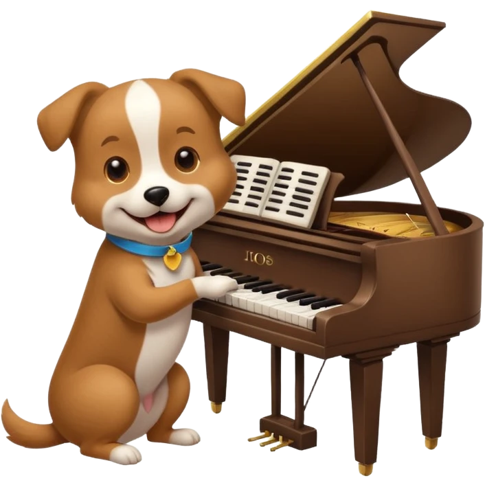 Dog playing Piano emoji