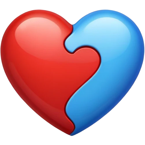 Bleu and red heart emoji