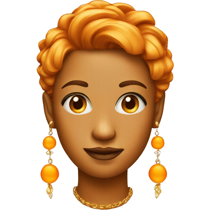 orange with earrings emoji