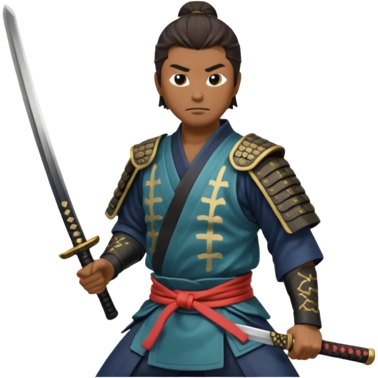 man samurai holds katana, still pose. emoji